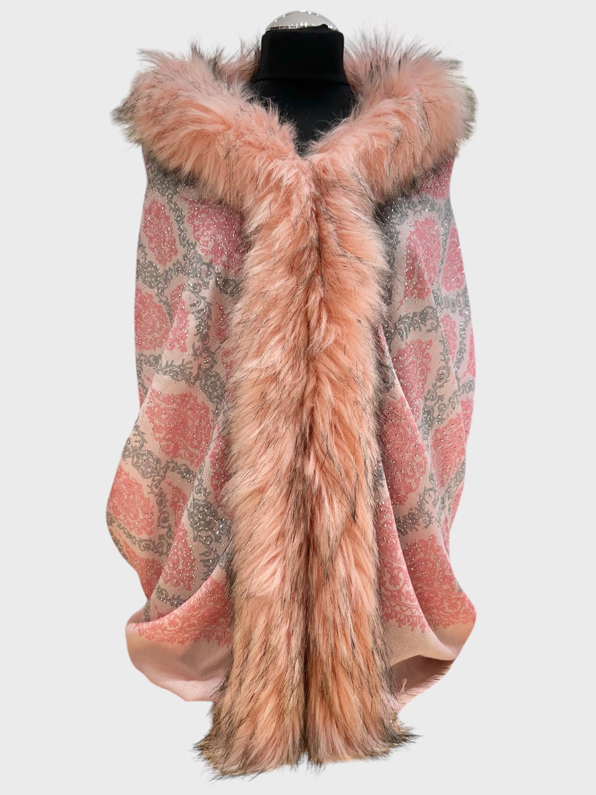 Crystal Fur-Trimmed Wool & Silk 2043