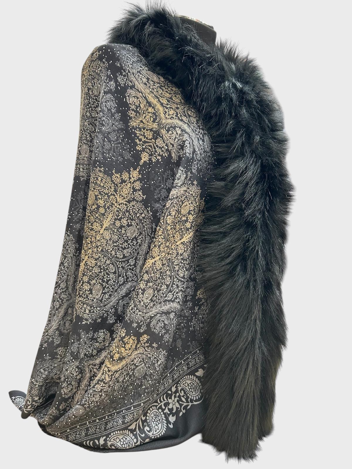 Crystal Fur-Trimmed Wool & Silk 2044