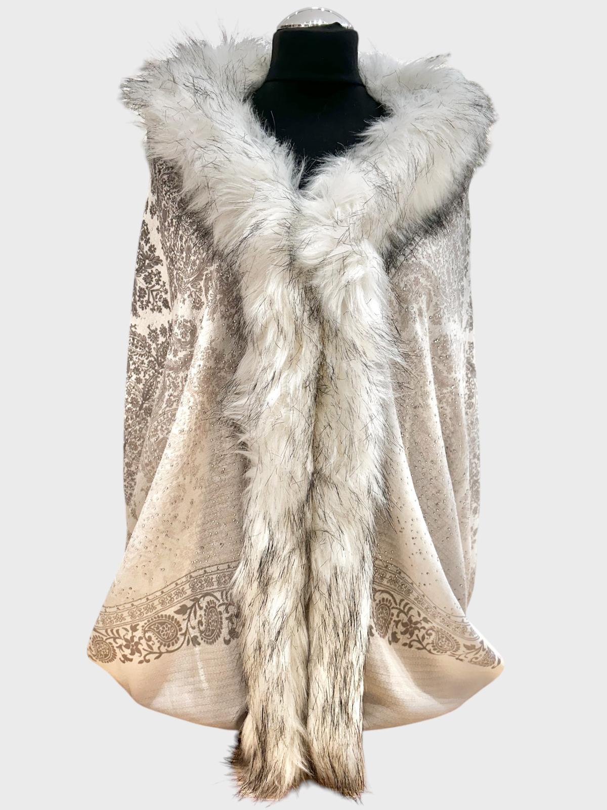 Crystal Fur-Trimmed Wool & Silk 2045