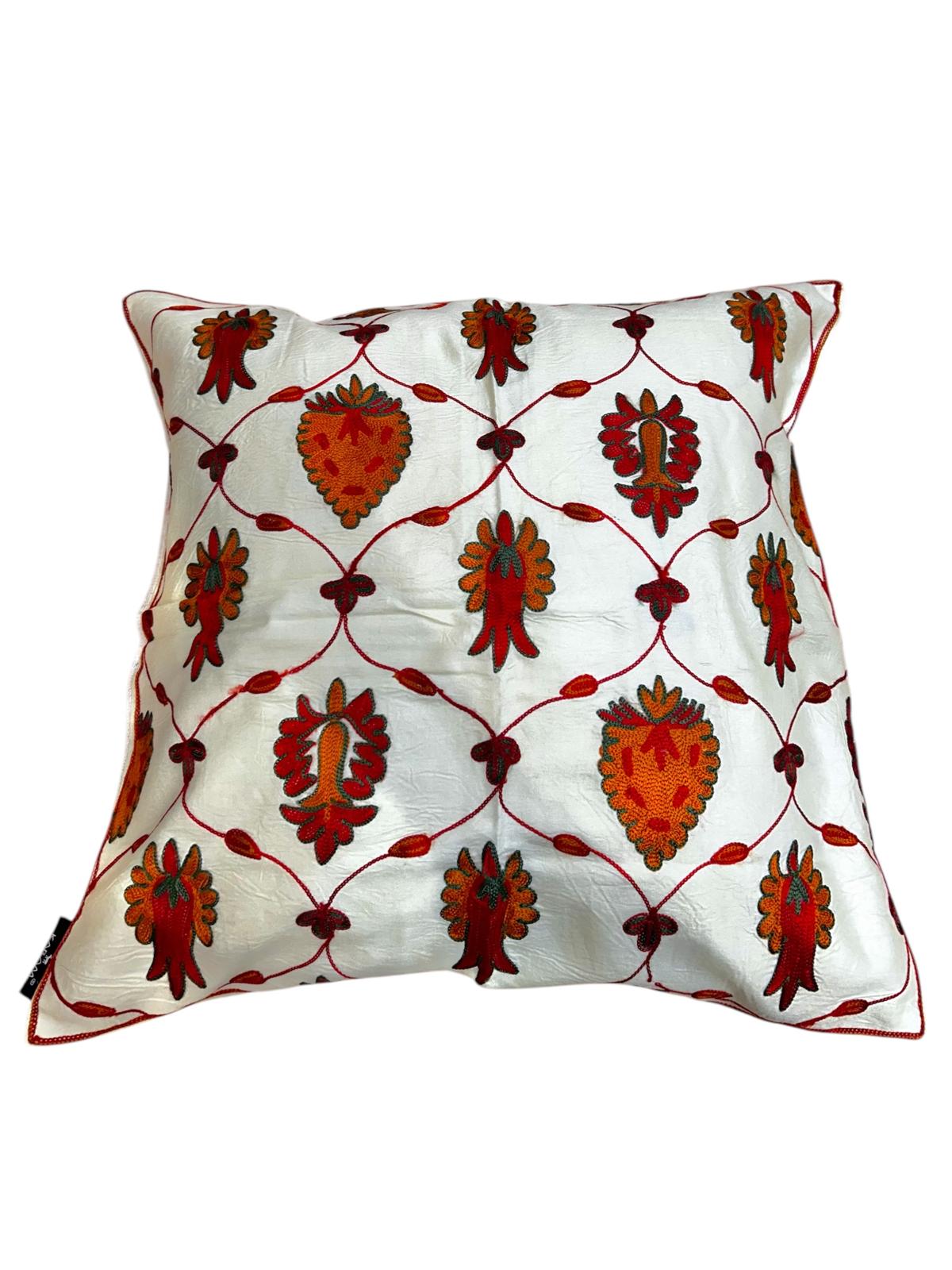 Embroidered Silk Cushion Cover Suzani 45x45 cm 4001