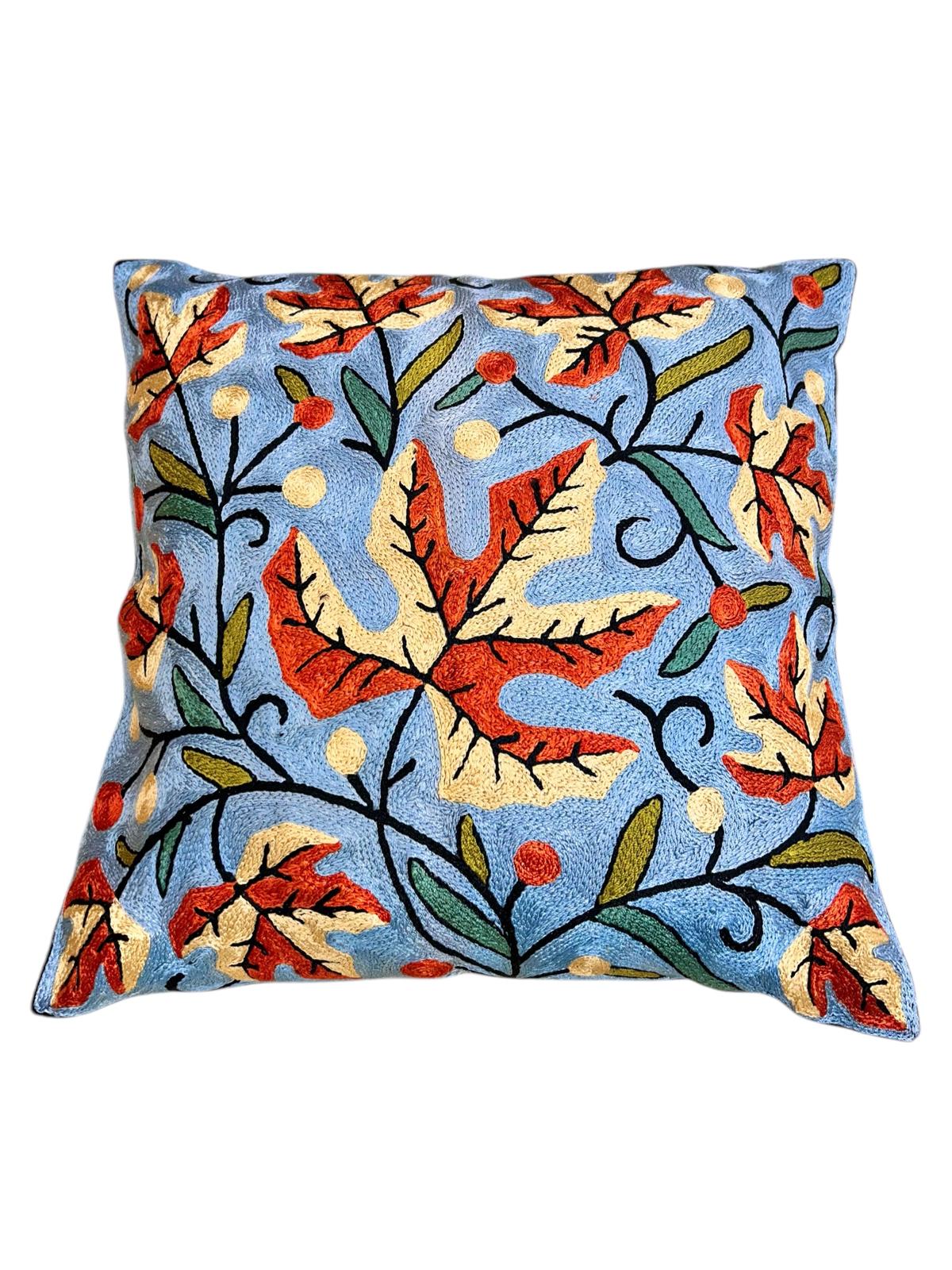 Hand Made Full Embroidered Silk Cushion Cover 40x40 cm 4022
