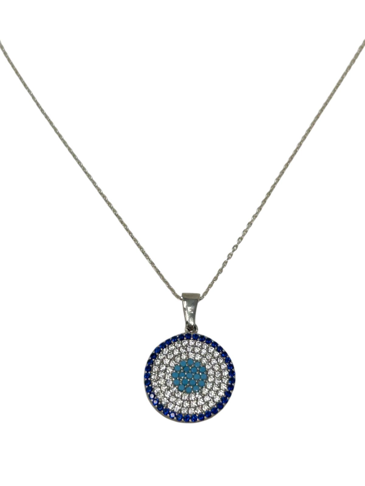 Turkish Eye Silver Necklace 6011